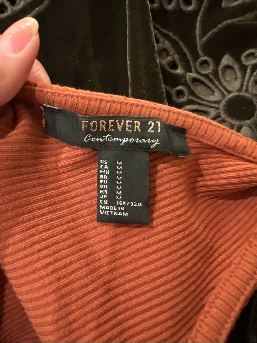 Forever 21 Rust Button-Front Ribbed Midi Dress - Picture 5 of 5